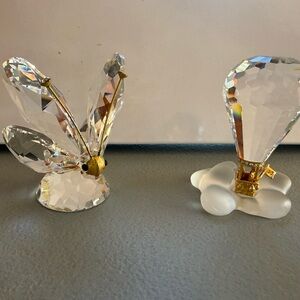 Crystal Butterfly and Hot Air Balloon Figurines